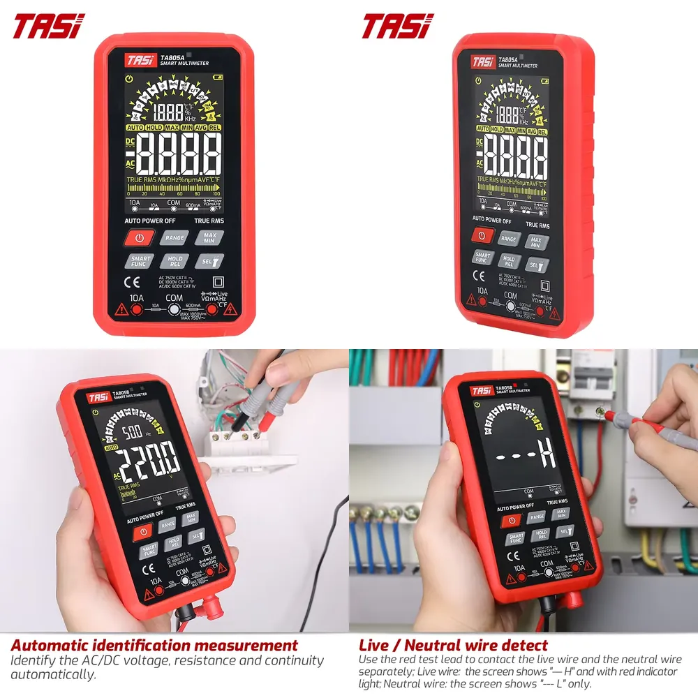 Multimeter Digital - TASI TA805A Multimeter Digital Pintar Layar