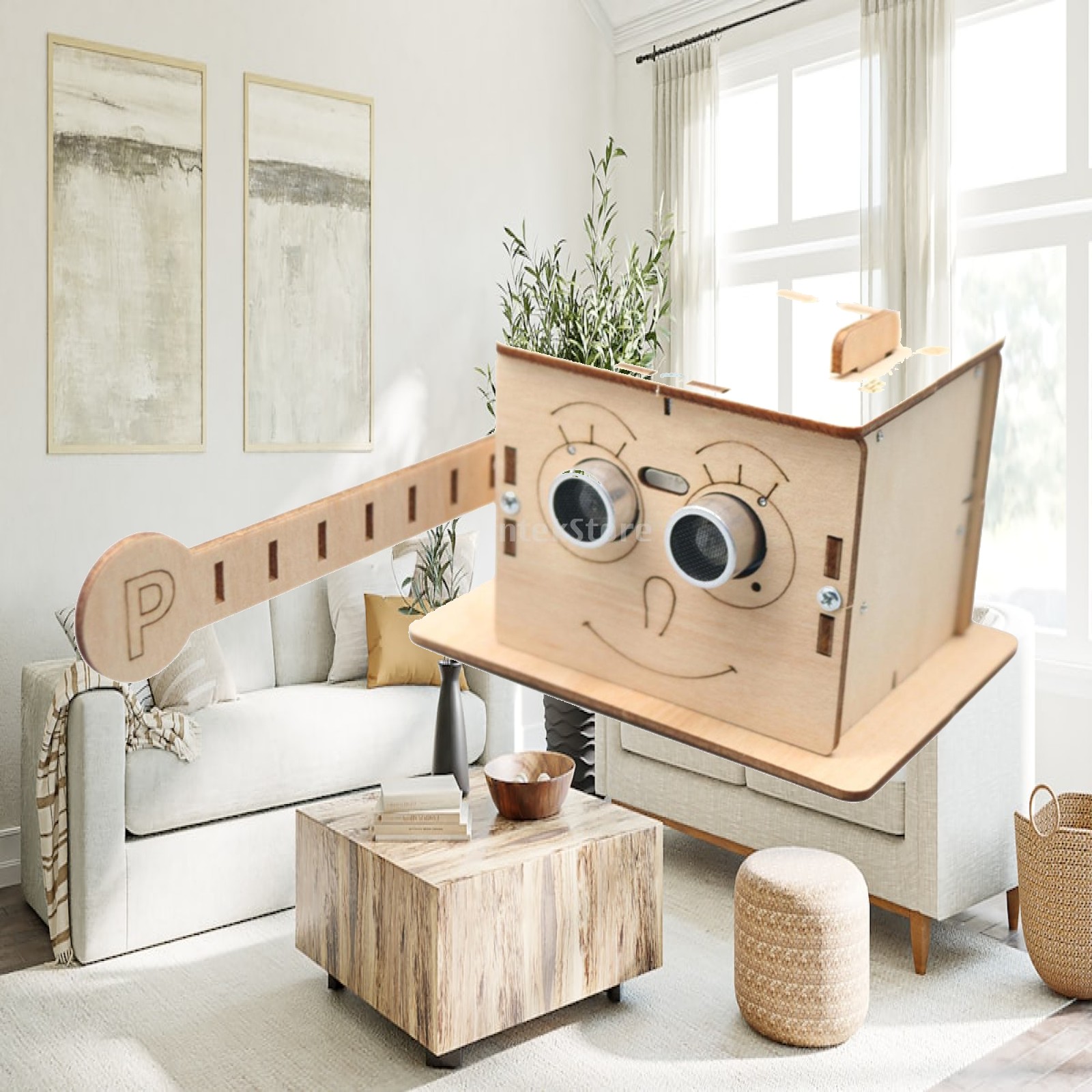 Diy Electronics Kids - Kit Mainan Kayu Rakitan Gerbang Penghalang