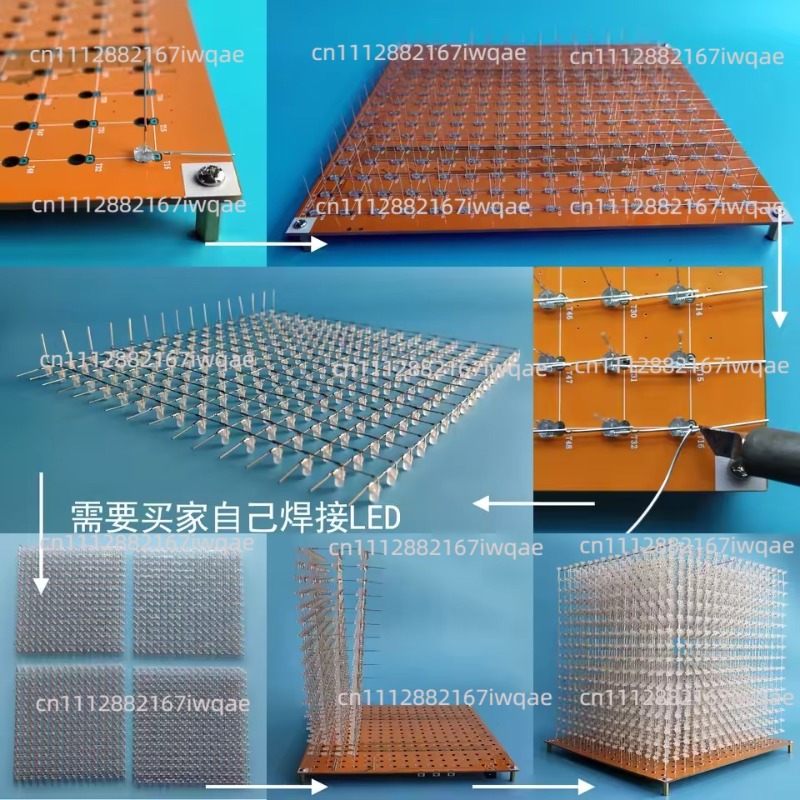 Kit Kubus Cahaya 3D16MINI 16X1 - Diy Electronics Parts ulasan dan harga