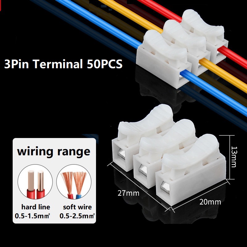 50Pcs Konektor Kabel Cepat Tan - Diy Electronics Wire ulasan dan harga