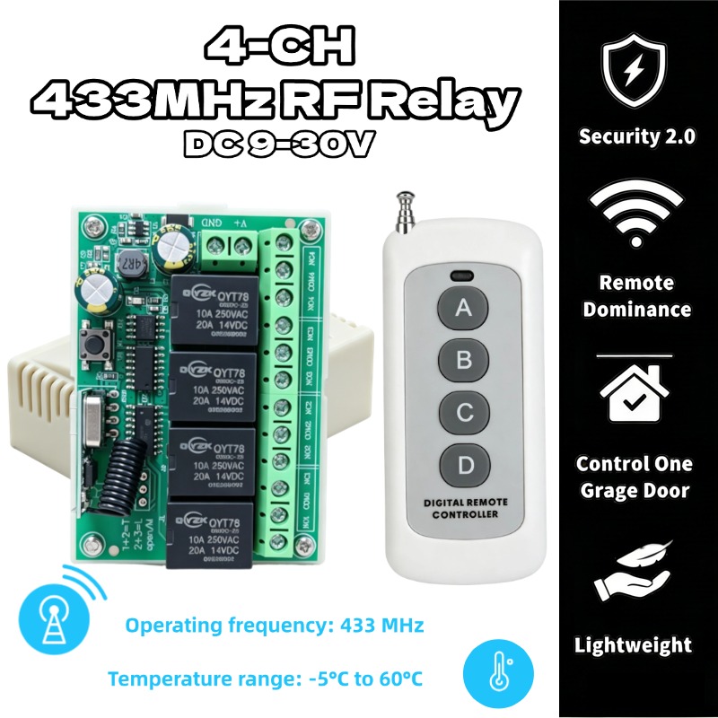 Modul Penerima Relay 4CH DC 12 - Rf 433Mhz Module ulasan dan harga